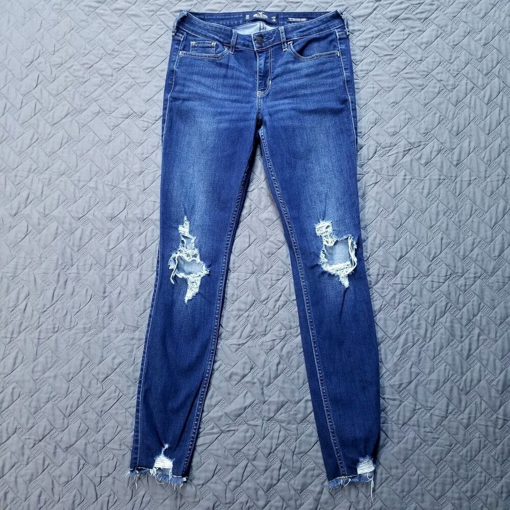 Hollister Jeans Womens 5R 27x30 Blue Low Rise Super Skinny Classic Stretch Dark